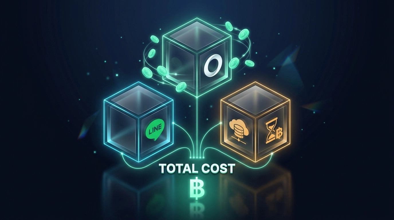 ChatGPT LINE OA cost breakdown showing API fees and server pricing for Thai businesses